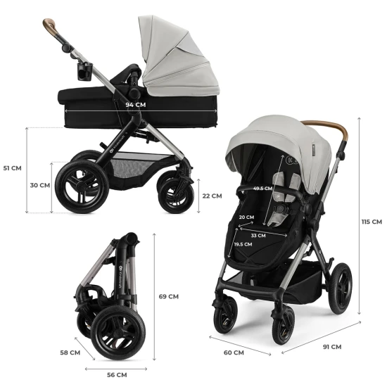 Kombi-Kinderwagen 3in1 Moov 2 XL Air Grey Kombi-Kinderwagen 3in1 Moov 2 XL Air Grey Kinderkraft KSMOOVXLGRY0000