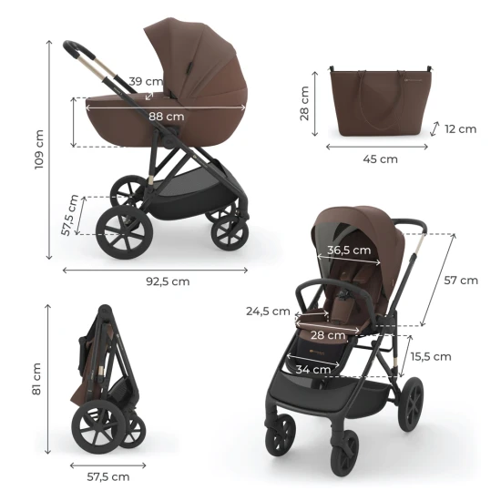 Kombi-Kinderwagen 3in1 Prime 3 Velvet Mocca Kombi-Kinderwagen 3in1 Prime 3 Velvet Mocca Kinderkraft KSPRIM03BRW3000