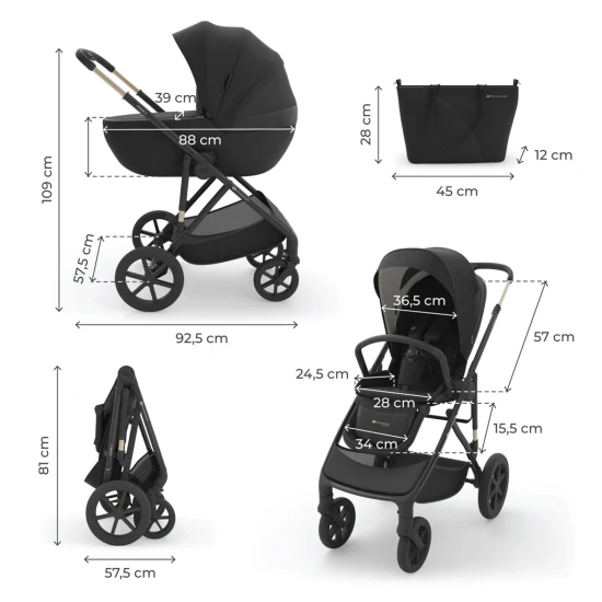 Kombi-Kinderwagen 3in1 Prime 3 Venezian Black Kombi-Kinderwagen 3in1 Prime 3 Venezian Black Kinderkraft KSPRIM03BLK3000