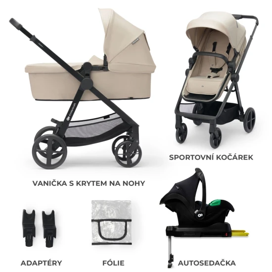 Kombi-Kinderwagen 4in1 Newly Classic Beige + Mink PRO Kombi-Kinderwagen 4in1 Newly Classic Beige + Mink PRO Kinderkraft KSNEWL00BEG400I