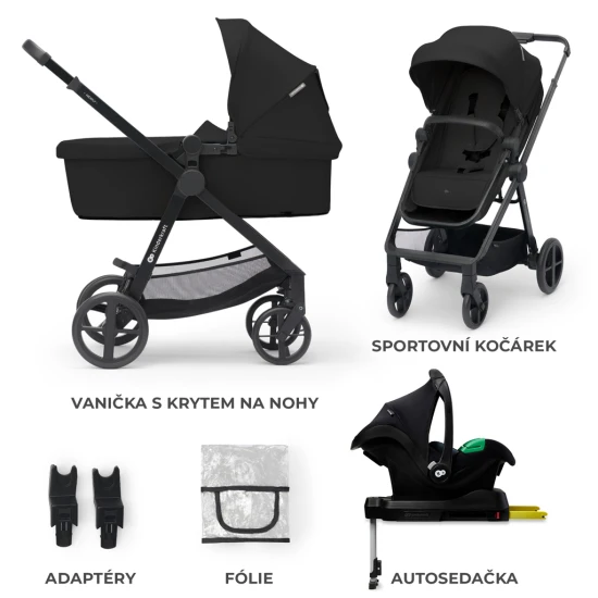Kombi-Kinderwagen 4in1 Newly Classic Black + Mink PRO Kinderkraft KSNEWL00BLK400I