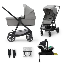 Kombi-Kinderwagen 4in1 Newly Classic Grey + Mink PRO