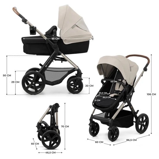 Kombi-Kinderwagen Moov 2 3in1 Moonlight Grey penové kolesá Kombi-Kinderwagen Moov 2 3in1 Moonlight Grey penové kolesá Kinderkraft KSMOOV02GRYEV00