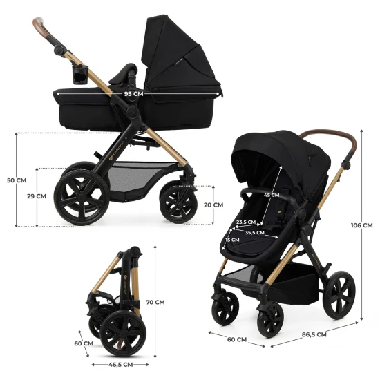 Kombi-Kinderwagen Moov 2 3in1 Pure Black penové kolesá Kombi-Kinderwagen Moov 2 3in1 Pure Black penové kolesá Kinderkraft KSMOOV02BLKEV00
