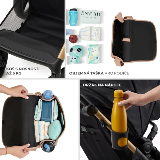 Kombi-Kinderwagen Moov 2 3in1 Sand Beige penové kolesá Kinderkraft KSMOOV02BEGEV00