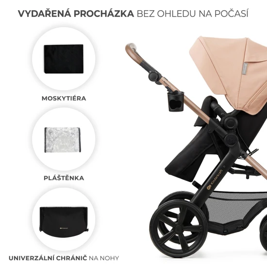 Kombi-Kinderwagen Moov 2 3in1 Sand Beige penové kolesá Kinderkraft KSMOOV02BEGEV00