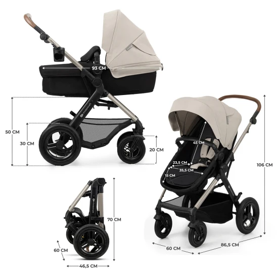 Kombi-Kinderwagen Moov 2 Air 3in1 Moonlight Grey Kombi-Kinderwagen Moov 2 Air 3in1 Moonlight Grey Kinderkraft KSMOOV02GRY0000