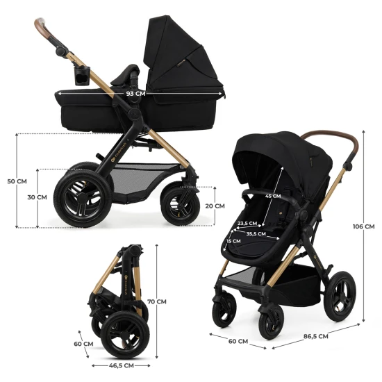 Kombi-Kinderwagen Moov 2 Air 3in1 Pure Black Kinderkraft KSMOOV02BLK0000