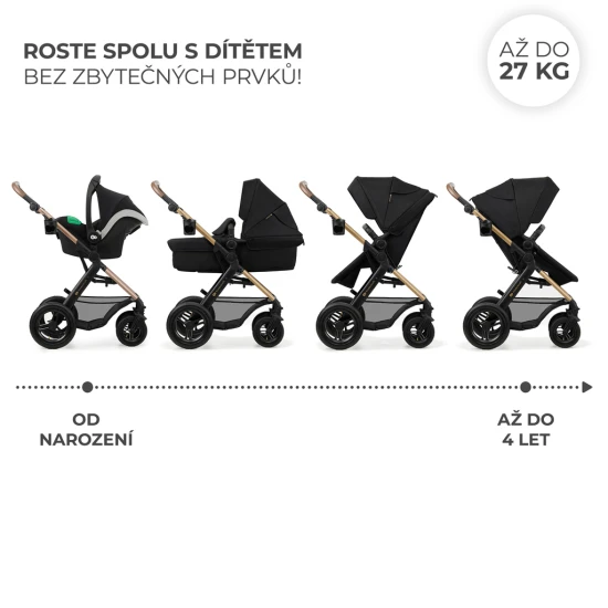 Kombi-Kinderwagen Moov 2 Air 3in1 Pure Black Kinderkraft KSMOOV02BLK0000