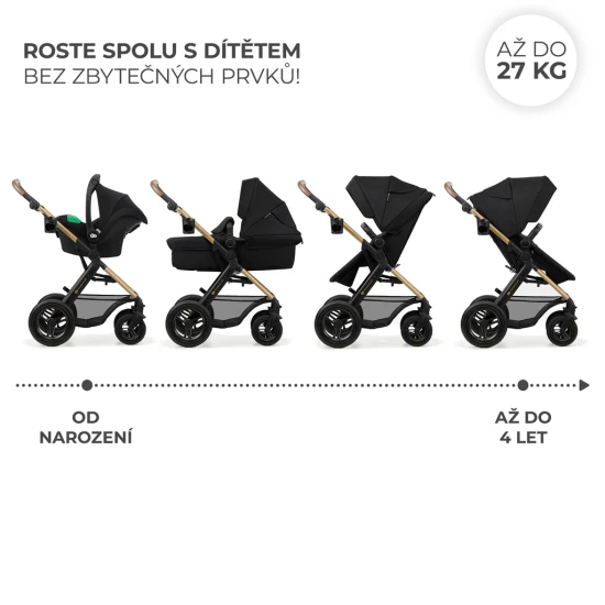 Kombi-Kinderwagen Moov 2 Air 3in1 Pure Black Kinderkraft KSMOOV02BLK0000