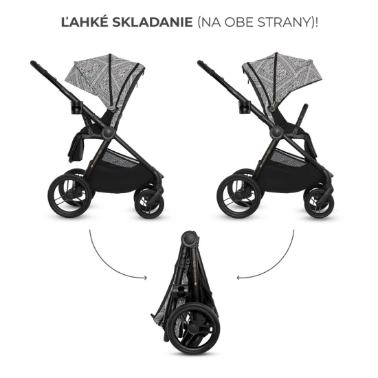 Kombi-Kinderwagen Nea 2 2in1 Lunar Black Bizuu Kinderkraft KSNEA002BLKBI00
