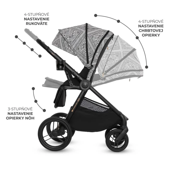 Kombi-Kinderwagen Nea 2 2in1 Lunar Black Bizuu Kinderkraft KSNEA002BLKBI00