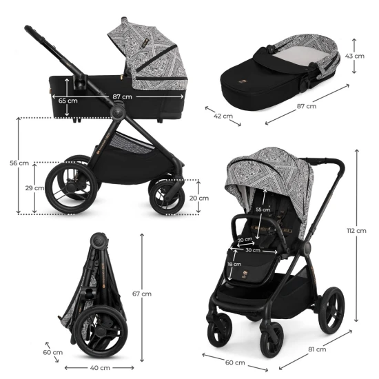 Kombi-Kinderwagen Nea 2 2in1 Lunar Black Bizuu Kinderkraft KSNEA002BLKBI00