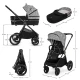 Kombi-Kinderwagen Nea 2 2in1 Lunar Black Bizuu Kinderkraft KSNEA002BLKBI00