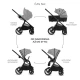 Kombi-Kinderwagen Nea 2 2in1 Lunar Black Bizuu Kinderkraft KSNEA002BLKBI00