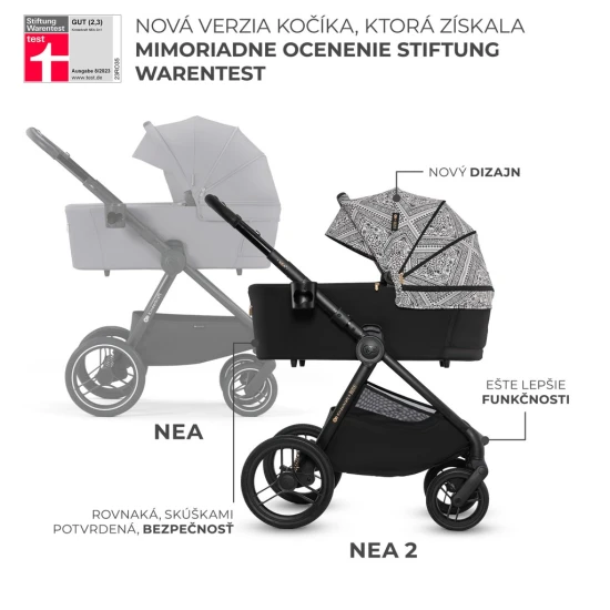 Kombi-Kinderwagen Nea 2 2in1 Lunar Black Bizuu Kinderkraft KSNEA002BLKBI00