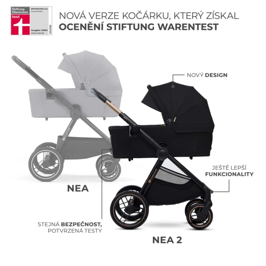 Kombi-Kinderwagen Nea 2 2in1 Midnigth Black Kinderkraft KSNEA002BLK2000