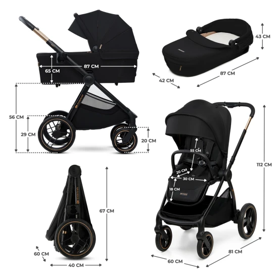 Kombi-Kinderwagen Nea 2 2in1 Midnigth Black Kinderkraft KSNEA002BLK2000