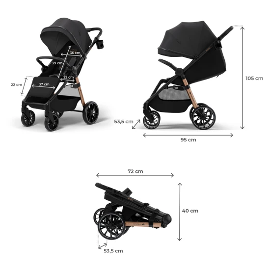 Sport-Kinderwagen Grande 2 Midnight Black Sport-Kinderwagen Grande 2 Midnight Black Kinderkraft KSGRAN02BLK0000