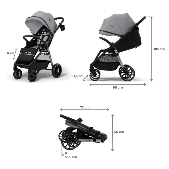 Sport-Kinderwagen Grande 2 Moonlight Grey Sport-Kinderwagen Grande 2 Moonlight Grey Kinderkraft KSGRAN02GRY0000