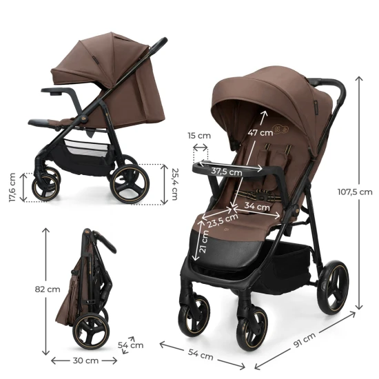 Sport-Kinderwagen Trig 3 Tray Velvet Mocca Sport-Kinderwagen Trig 3 Tray Velvet Mocca Kinderkraft KSTRIG03BRW000T