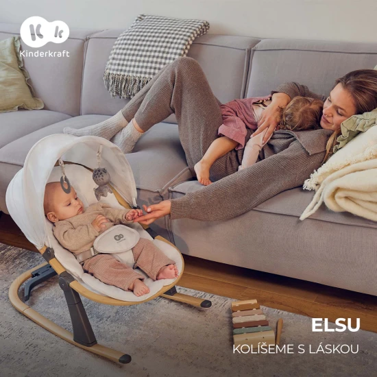 Babyliege Elsu Grey, bis 9 kg Babyliege Elsu Grey, bis 9 kg Kinderkraft KBELSU00GRY0000