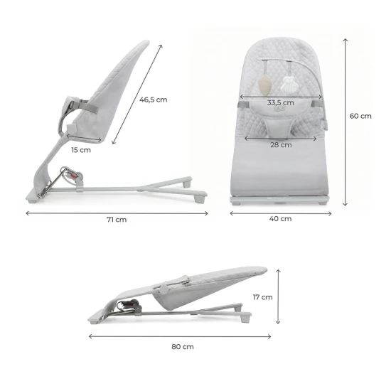 Schaukelliege Mimi Light grey, bis 9 kg Schaukelliege Mimi Light grey, bis 9 kg Kinderkraft KBMIMI00LGR0000
