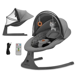 Schaukelliege mit Melodie 2in1 Lumi, bis 9 kg, Premium Dark Grey