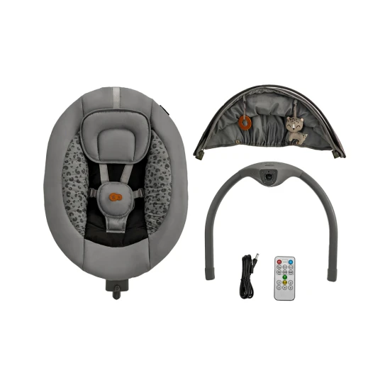 Schaukelliege mit Melodie 2in1 Lumi, bis 9 kg, Premium Dark Grey Kinderkraft KBLUMI02DGR0000