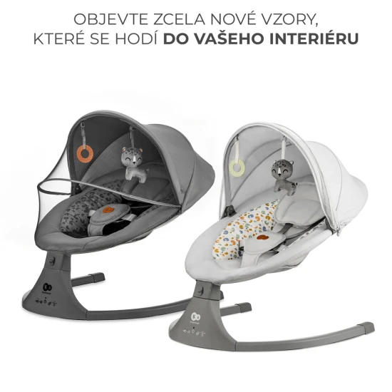 Schaukelliege mit Melodie 2in1 Lumi, bis 9 kg, Premium Dark Grey Kinderkraft KBLUMI02DGR0000