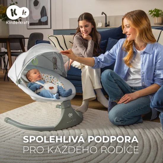 Schaukelliege mit Melodie 2in1 Lumi, bis 9 kg, Premium Light Grey Schaukelliege mit Melodie 2in1 Lumi, bis 9 kg, Premium Light Grey Kinderkraft KBLUMI02LGR0000