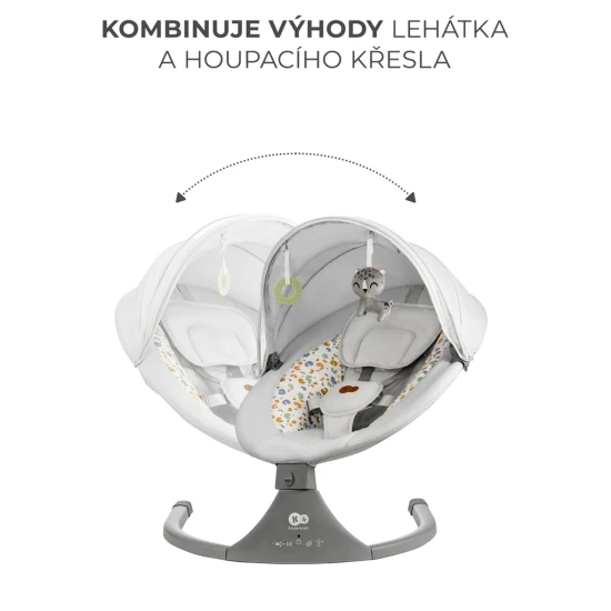 Schaukelliege mit Melodie 2in1 Lumi, bis 9 kg, Premium Light Grey Schaukelliege mit Melodie 2in1 Lumi, bis 9 kg, Premium Light Grey Kinderkraft KBLUMI02LGR0000