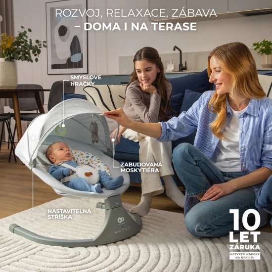 Schaukelliege mit Melodie 2in1 Lumi, bis 9 kg, Premium Light Grey Schaukelliege mit Melodie 2in1 Lumi, bis 9 kg, Premium Light Grey Kinderkraft KBLUMI02LGR0000
