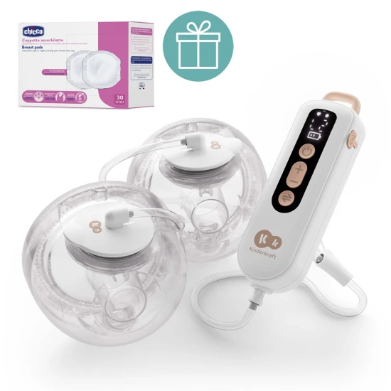 Milchpumpe Double Hands-free Gentle Flow Gold + CHICCO Stilleinlagen 30 Stück Milchpumpe Double Hands-free Gentle Flow Gold + CHICCO Stilleinlagen 30 Stück Kinderkraft VP-F198232