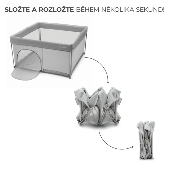 Klappbares Laufgitter Ziki Light Grey Kinderkraft KLZIKI00GRY0000