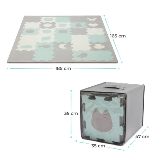 Puzzle-Schaumstoffmatte Luno Shapes 185 x 165 cm Mint, 30ks, Premium Puzzle-Schaumstoffmatte Luno Shapes 185 x 165 cm Mint, 30ks, Premium Kinderkraft KPLUSH00MIN0000
