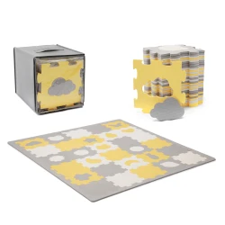 Puzzle-Schaumstoffmatte Luno Shapes 185 x 165 cm Yellow, 30ks, Premium