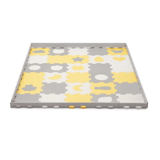 Puzzle-Schaumstoffmatte Luno Shapes 185 x 165 cm Yellow, 30ks, Premium Kinderkraft KPLUSH00YEL0000