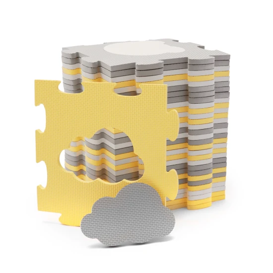 Puzzle-Schaumstoffmatte Luno Shapes 185 x 165 cm Yellow, 30ks, Premium Kinderkraft KPLUSH00YEL0000
