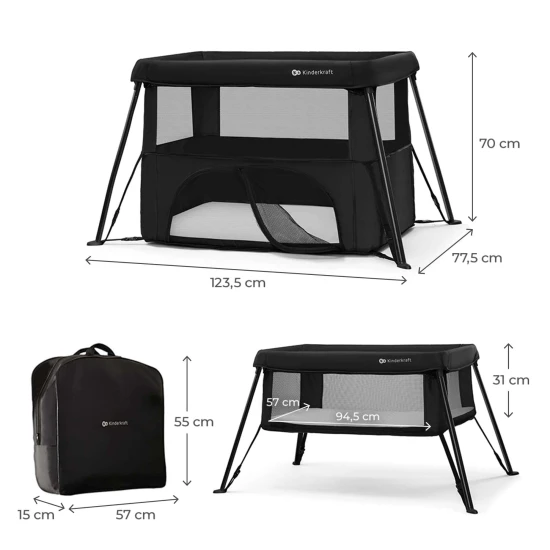 Reisebett Cami Black Reisebett Cami Black Kinderkraft KLCAMI00BLK0000