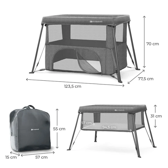 Reisebett Cami Grey Reisebett Cami Grey Kinderkraft KLCAMI00GRY0000