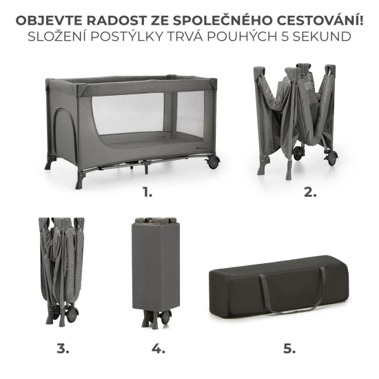 Reisebett Joy 2 Dark grey Reisebett Joy 2 Dark grey Kinderkraft KLJOY02DGR00000