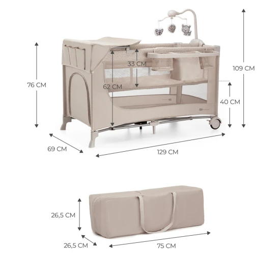 Reisebett Joy 2 mit Zubehör Beige Reisebett Joy 2 mit Zubehör Beige Kinderkraft KLJOY02BEG000AC