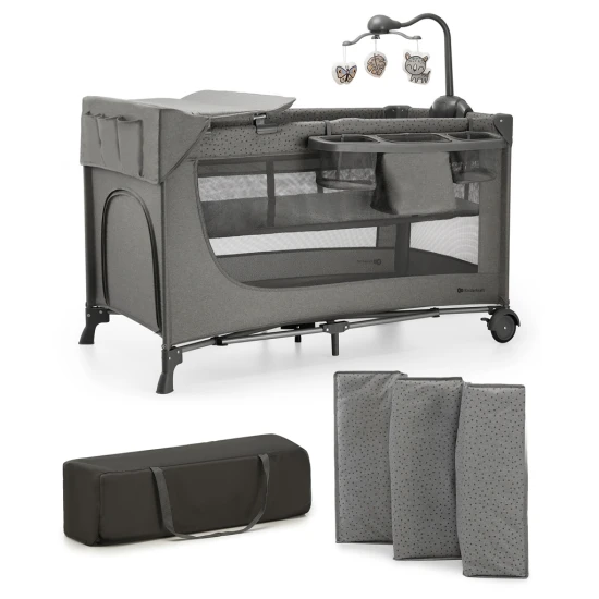 Reisebett Joy 2 mit Zubehör Dark grey Kinderkraft KLJOY02DGR000AC