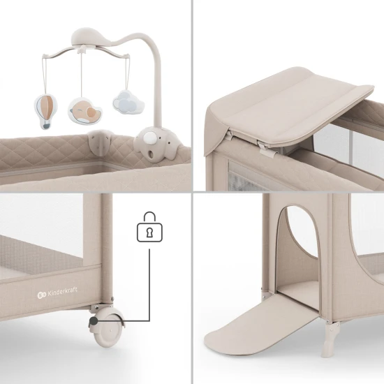Reisebett Leody Up Beige mit Zubehör Reisebett Leody Up Beige mit Zubehör Kinderkraft KCLEODUPBEG00AC