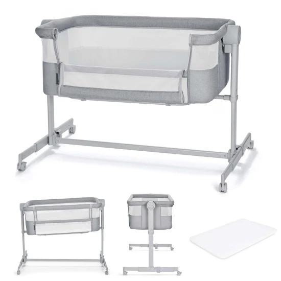 Verstellbares Kinderbett Nestee Up2 Full Light Grey Kinderkraft KLNEE002LGRF000
