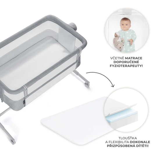 Verstellbares Kinderbett Nestee Up2 Full Light Grey Kinderkraft KLNEE002LGRF000
