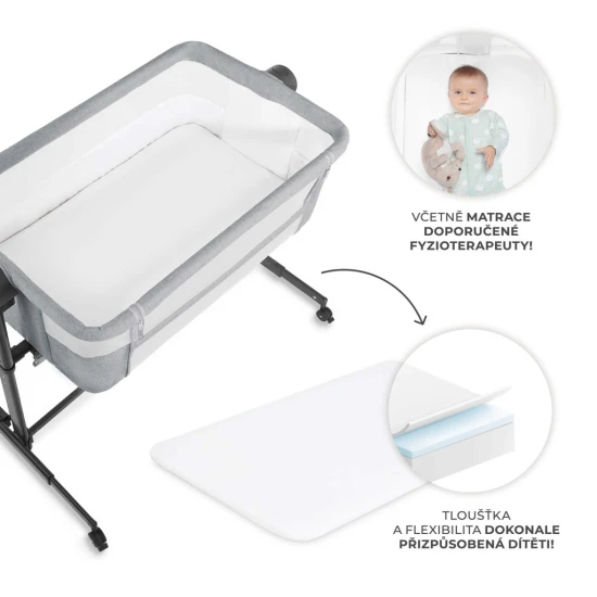 Verstellbares Kinderbett Nestee Up2 Light Grey Kinderkraft KLNEE002LGR0000