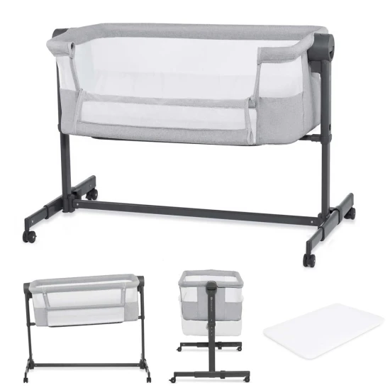 Verstellbares Kinderbett Nestee Up2 Light Grey Kinderkraft KLNEE002LGR0000