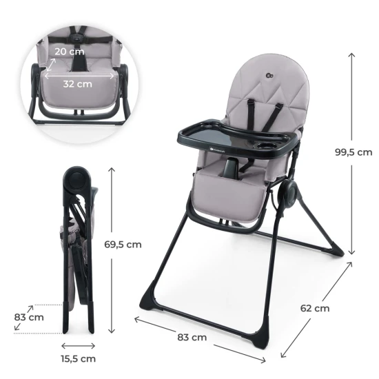 Hochstuhl Binci Grey Kinderkraft KHBINC00GRY0000